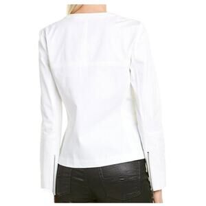 Lafayette 148 white career zip up jacket blazer size 12